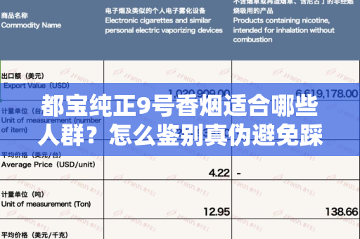 都宝纯正9号香烟适合哪些人群？怎么鉴别真伪避免踩坑？